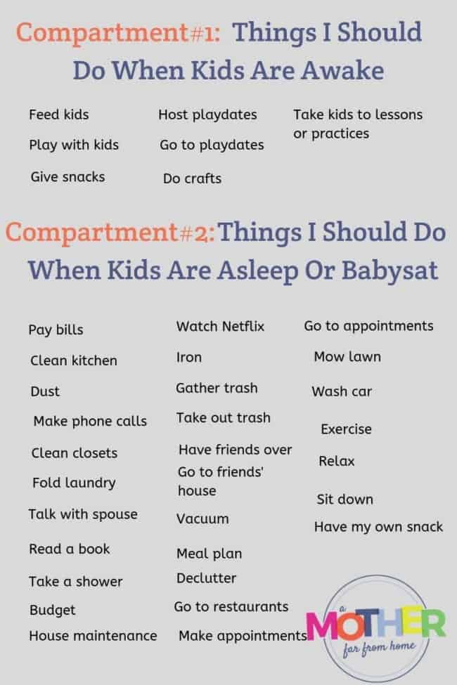 things i should do when kids are awake and things i should do when kids are asleep or babysat
