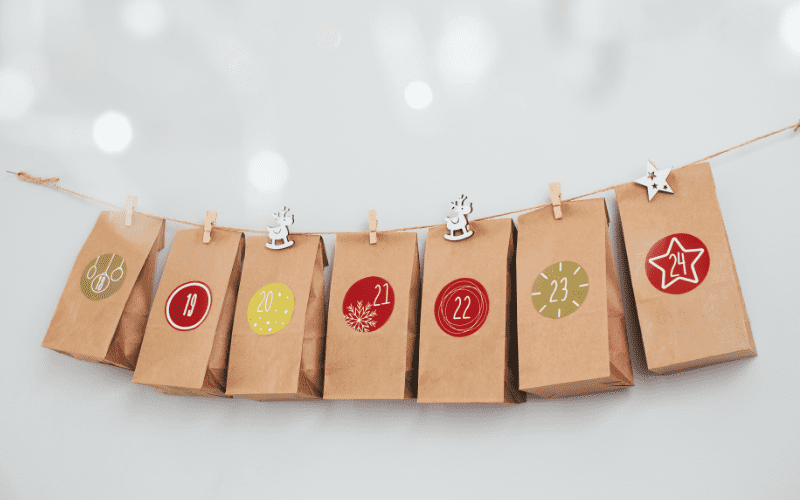 Advent calendar bags as a christmas countdown idea